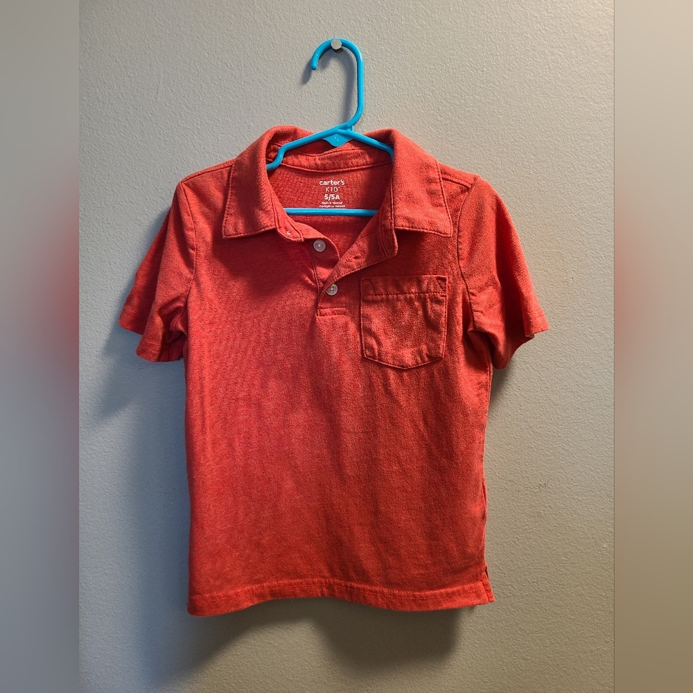 (3/$10) 5/5A Boys, Carter's, Red Short Sleeve Polo Top
